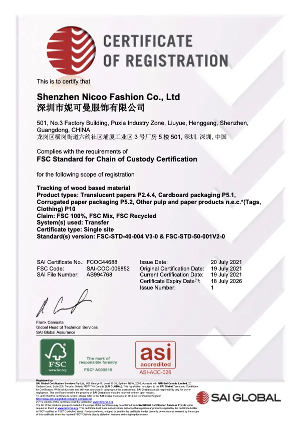 FCOC44688 Certificate