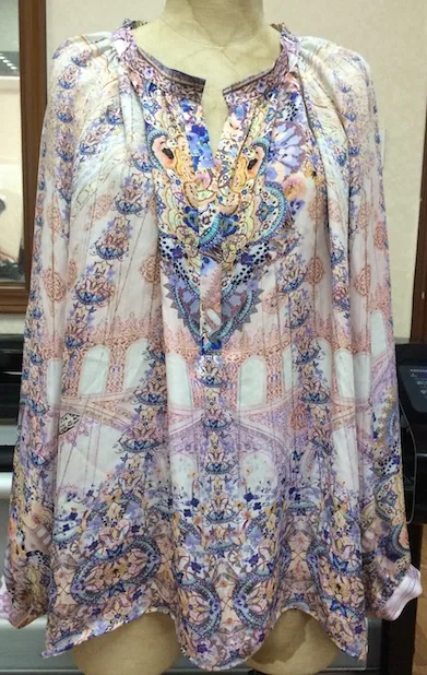 款式1面料1-silk blouse-16mm 100%silk double georgette blouse sephora placement print