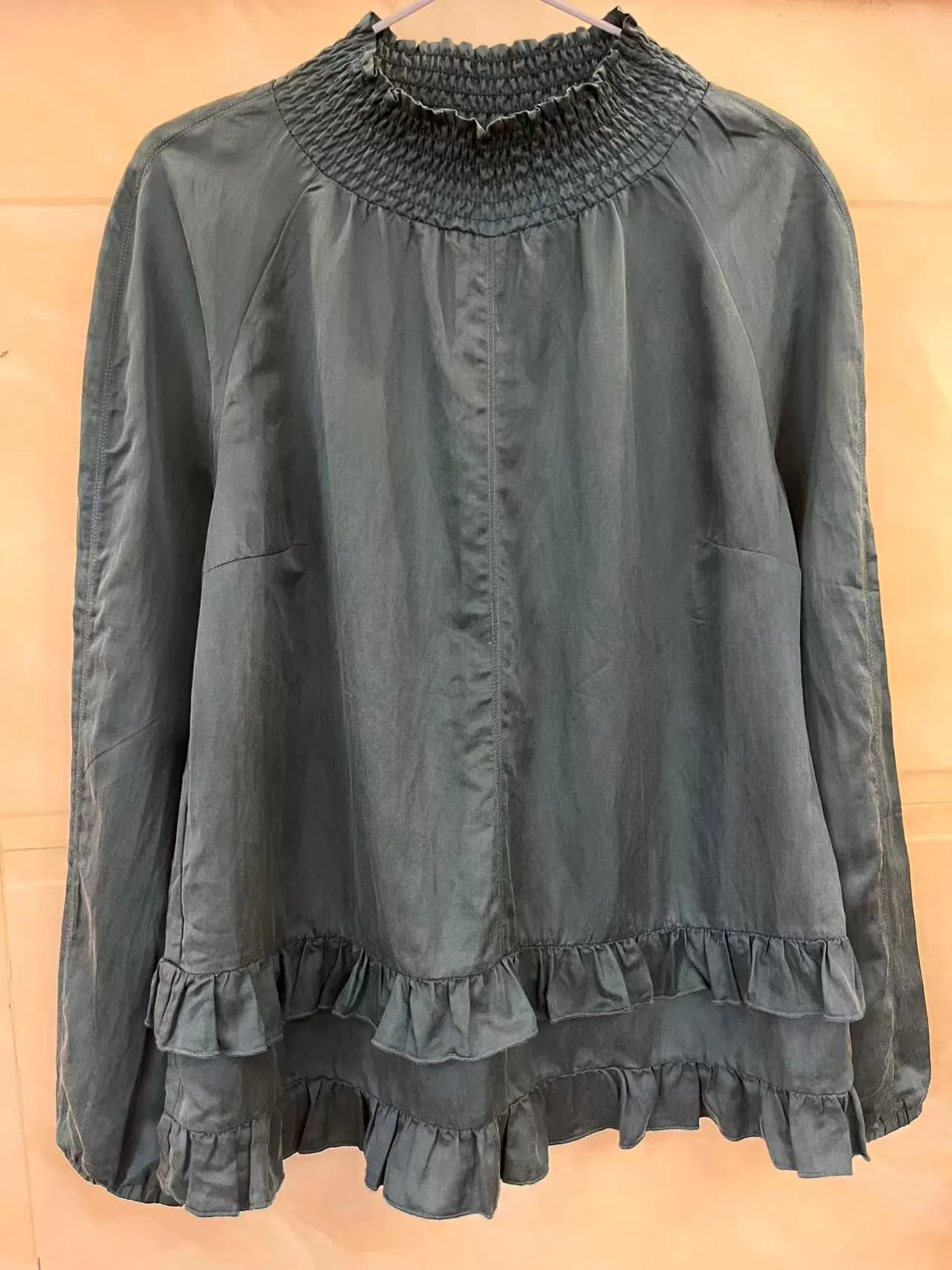款式1面料1-silk cotton blouse-16mm 30%silk 70%cotton blouse